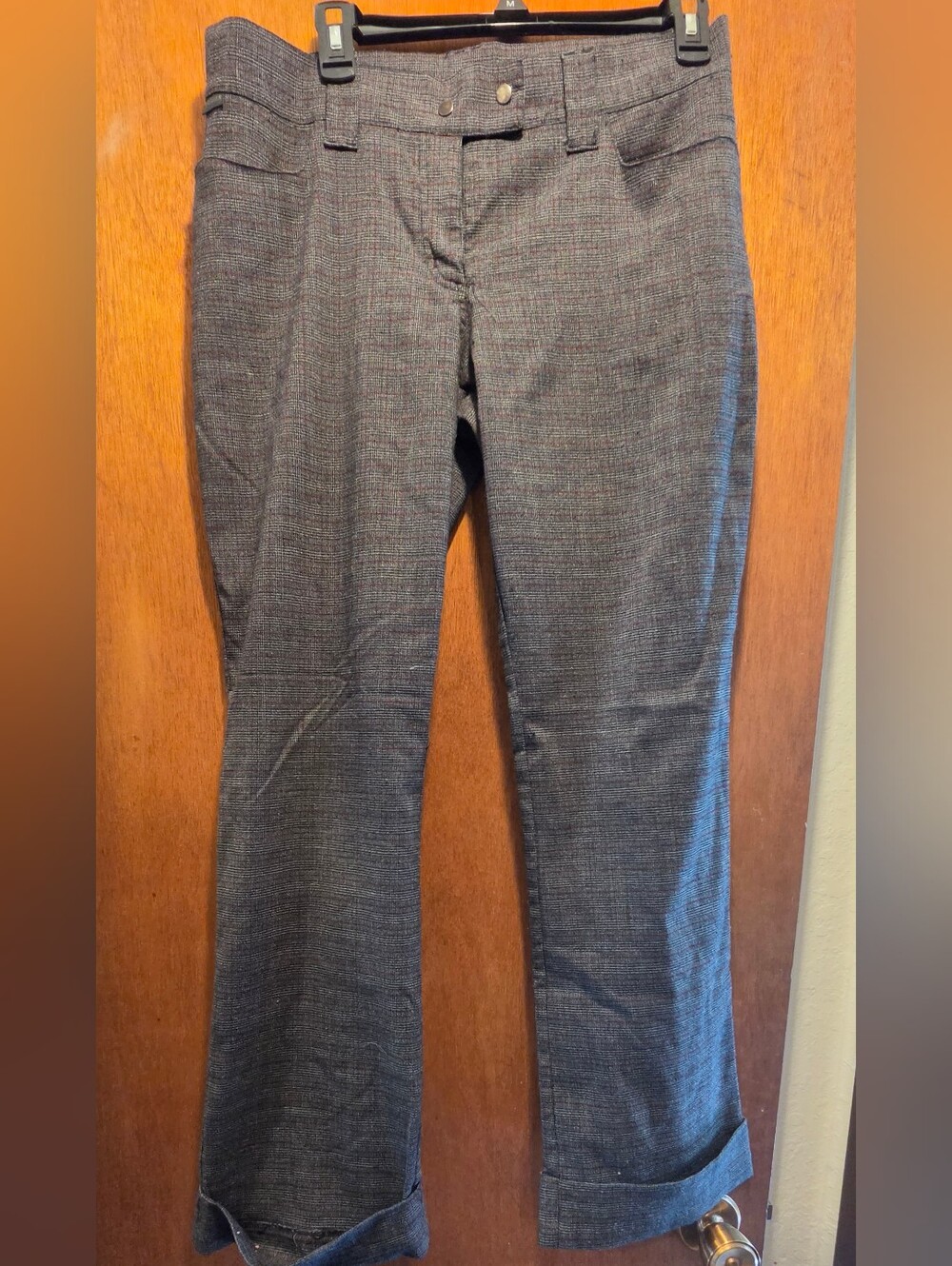 Serious Vintage Gray Tweed Straight-Leg Trousers Sz7 Jr - Picture 2 of 10